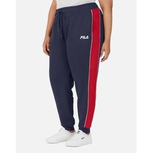 PLUS XXXXL FILA WOMEN'S VIGOR MID‎ RISE COLORBLOCKED FLEECE JOGGERS 4X NWT